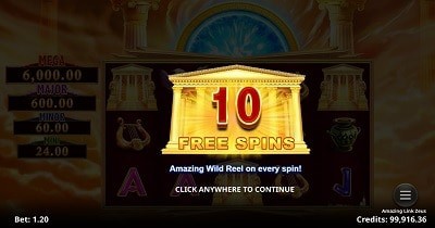 10 Free Spins on Zeus